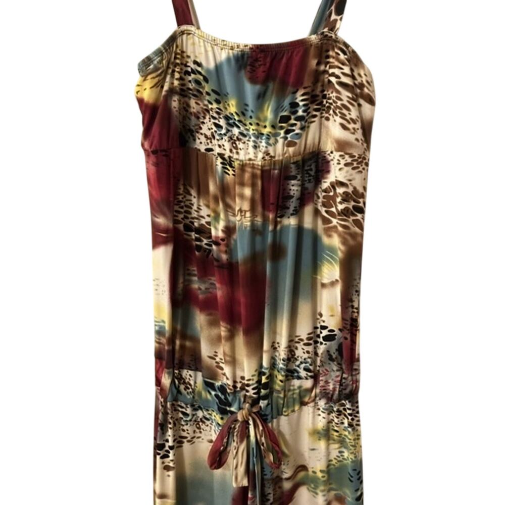 BillBao Women’s Size Med Boho Wide Leg Jumpsuit Animal Print Tropical Vacation - Picture 2 of 8